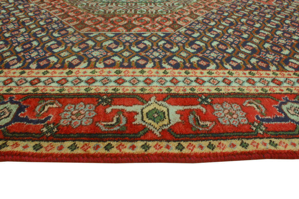 Fine Vintage Distressed Mouhcine Navy/Red Rug, 6'0x8'10