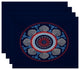 Stained Glass Geometric Print Placemat, Set of 4, Navy Blue
