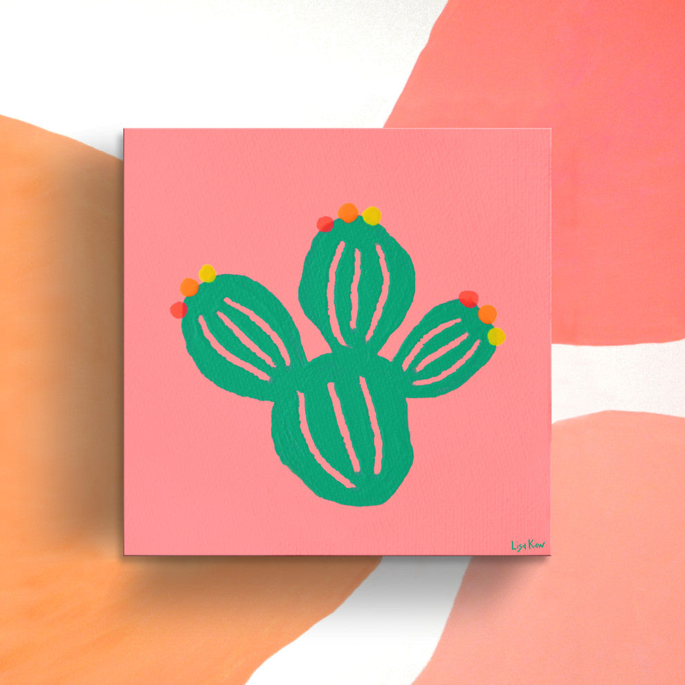 Cactus Wrapped Canvas Botanical Wall Art