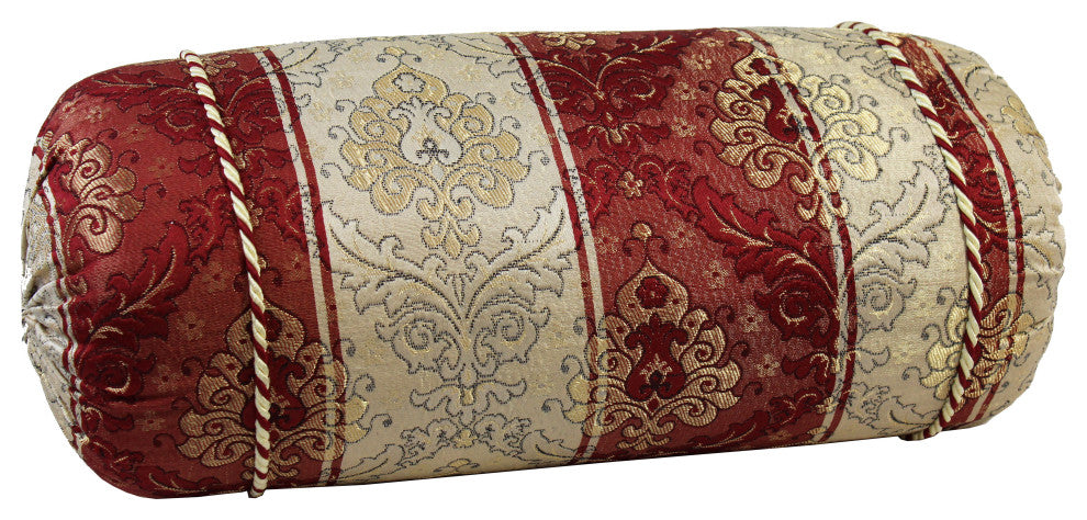 Natural Geo Red/Ivory Gao Takiya Bolster Pillow, Set of 2