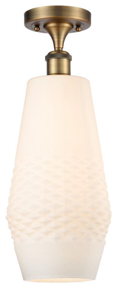 Innovations 516-1C-BB-G681-7-LED 1 Light Semi-Flush Mount, Brushed Brass