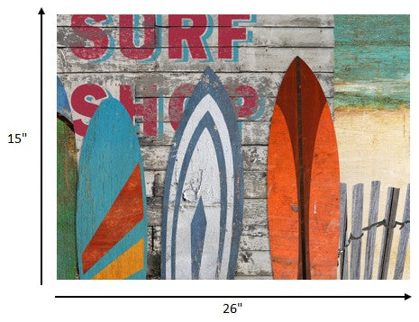 Vintage Surfboard Trio Beach Scene Wall Art