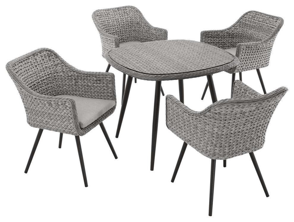 Endeavor 5 Piece Outdoor Patio Wicker Rattan Dining Set