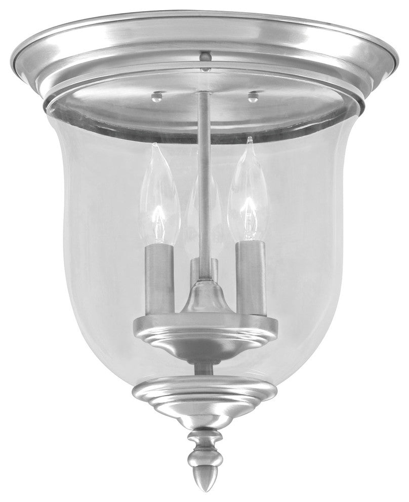 Livex Lighting 3 Light Brushed Nickel Ceiling Mount - 5021-91