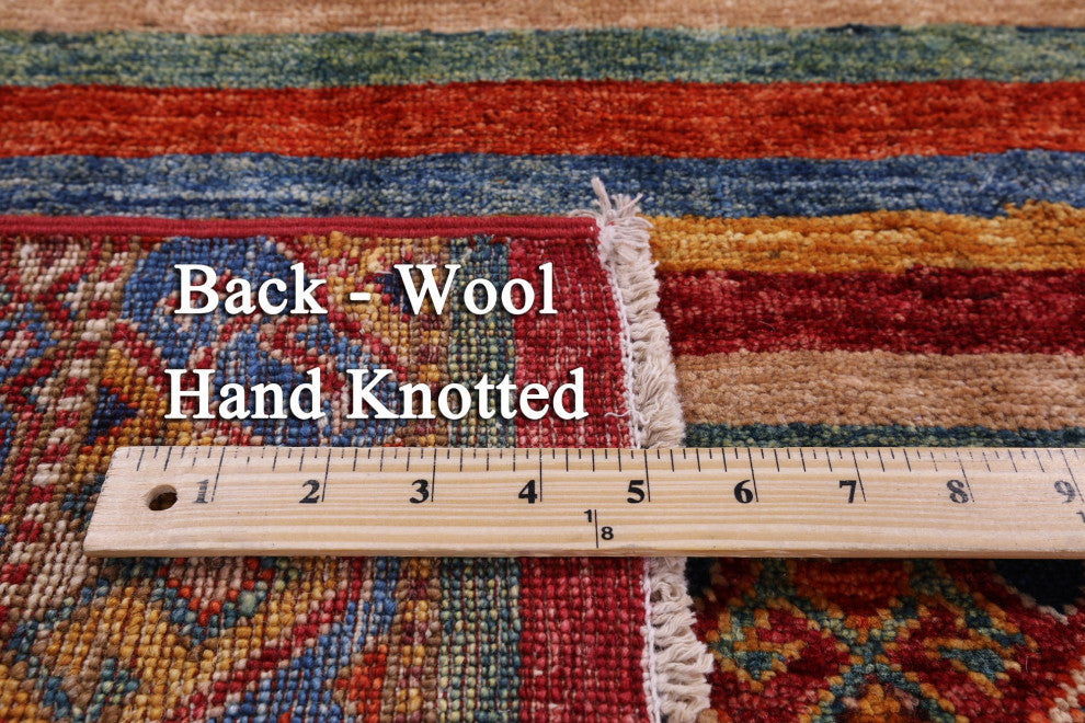 Handmade Khorjin Super Kazak Wool Rug 4' 0" X 6' 7" - Q12619