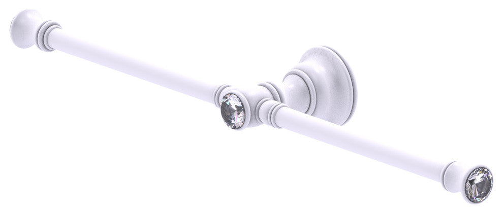 Carolina Crystal 2 Arm Guest Towel Holder, Matte White