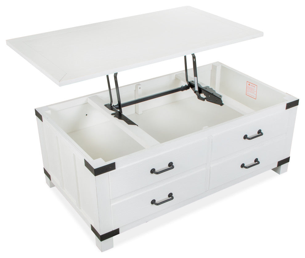 Lift Top Storage Cocktail Table With Casters