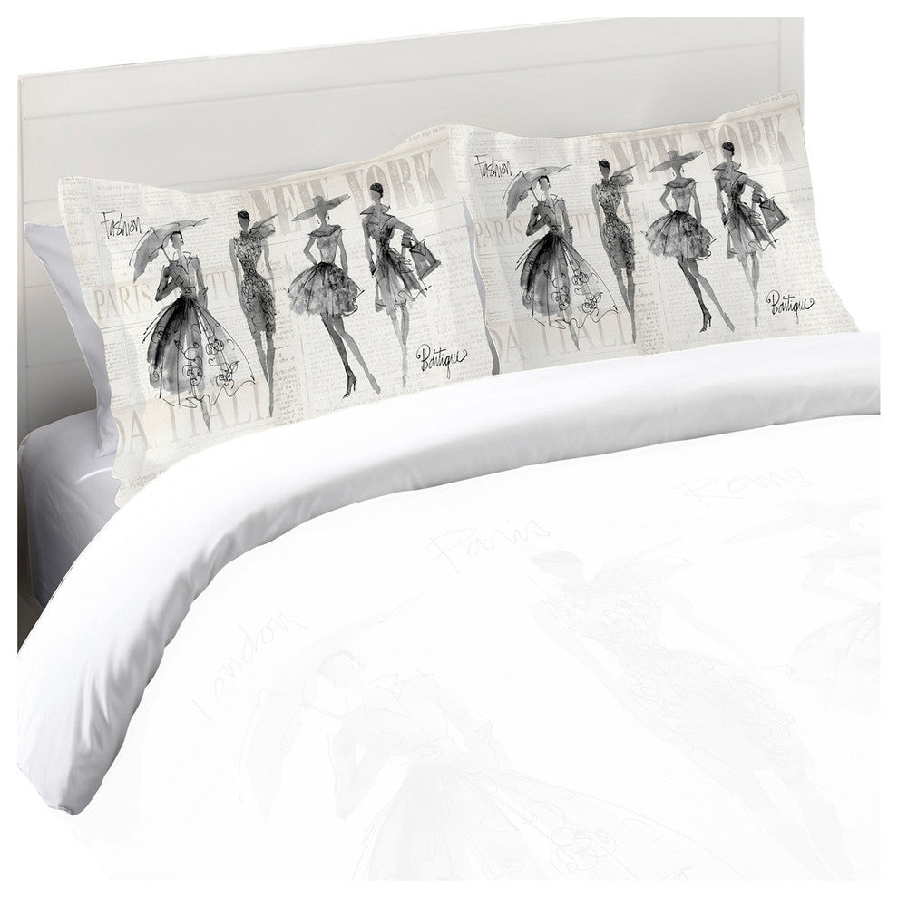 Laural Home Fashion Sketchbook Black Comforter Sham