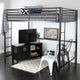 Metal Full Loft Bed, Black
