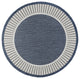 Elgin Transitional Striped Border Navy/Cream Round Indoor/Outdoor Area Rug, 8'