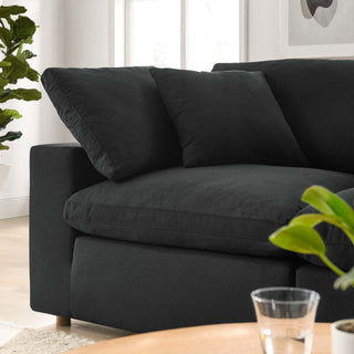Commix Down Filled Overstuffed 2-Piece Sectional Sofa Set, Black