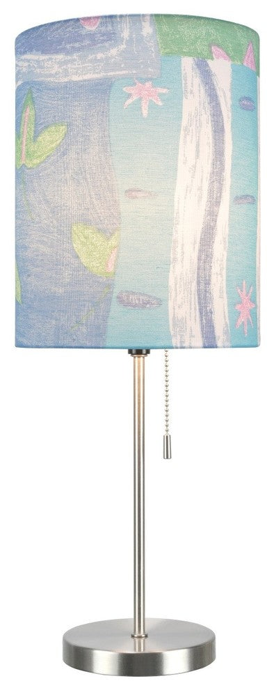 40083-5, 1-Pack Set, 1-Light Candlestick Table Lamp, Satin Nickel 19 1/2" High