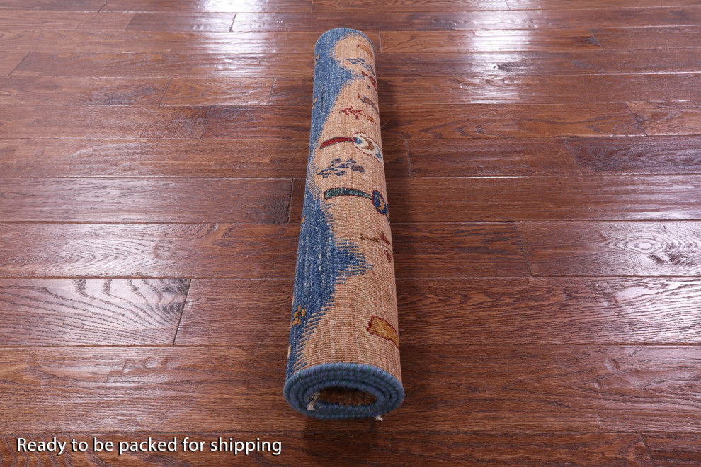 Hand-Knotted Tribal Persian Gabbeh Wool Rug 2' 11" X 4' 1" Q10715