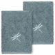 Linum Home Turkish Cotton Braelyn 2-Piece Embellished Washcloth Set, Teal