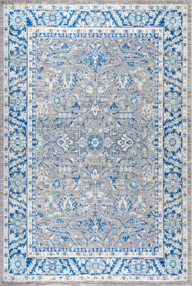 Modern Persian Boho Floral Area Rug, 8 X 10