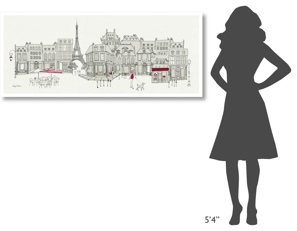 "World Cafe II Paris Red" Digital Paper Print by Avery Tillmon, 62"x26"