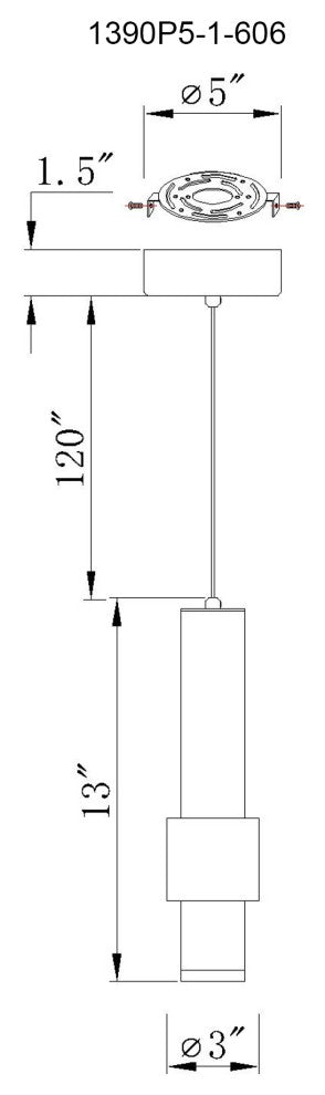 Lena LED Integrated Mini Pendant With Satin Nickel Finish
