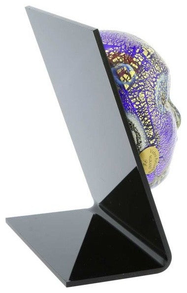 GlassOfVenice Murano Glass Venetian Carnival Mask - Blue Millefiori