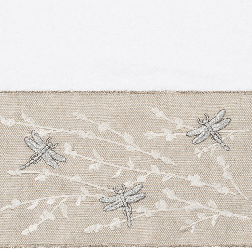 Linum Home Textiles Turkish Cotton Braelyn 3-Piece Embellished Towel Set, White