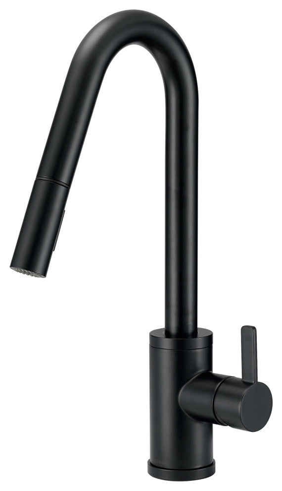 Amalfi Single Handle Pull-Down Kitchen Faucet w/ SnapBack Retraction Satin Black