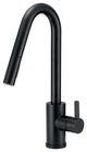 Amalfi Single Handle Pull-Down Kitchen Faucet w/ SnapBack Retraction Satin Black
