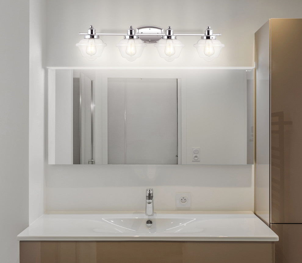 Orleans Iron LED Vanity Light, Chrome, 4 Bulb