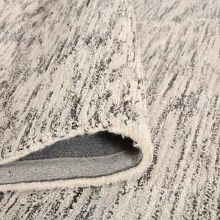 Mexico Abstract Ivory Charcoal Hand-Hooked Area Rug 8' x 10'