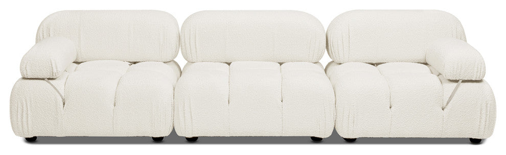 Marcel 109.5" Modular Sofa, Ivory White Boucle