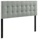 Lily Queen Upholstered Fabric Headboard, Gray