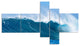 Sky Hitting Ocean Waves, Seascape Canvas Art Print, 60"x32", 5 panels