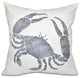 Crab, Animal Print Pillow, Gray, 20"x20"