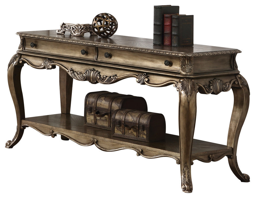 Acme Ragenardus Victorian Sofa Table, Vintage Oak