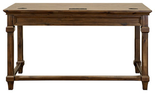 Traditional Wood Writing Desk Office Desk Storage Table Brown