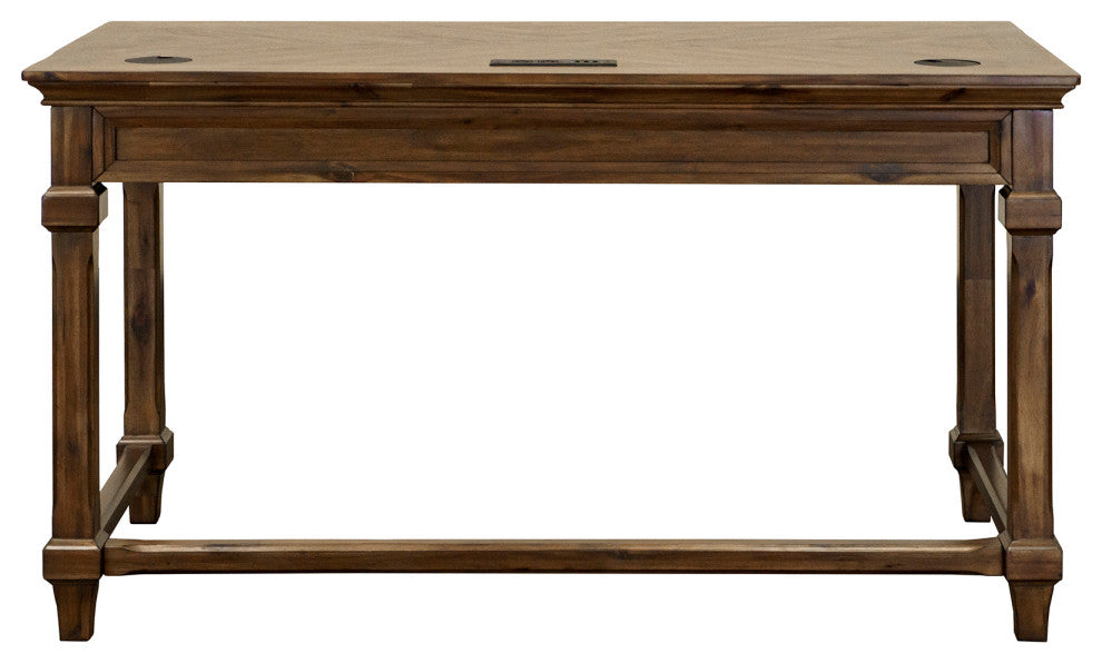 Traditional Wood Writing Desk Office Desk Storage Table Brown