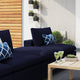 Modular Sectional Deep Sofa Chair Set, Sunbrella, Blue Navy, Outdoor Patio