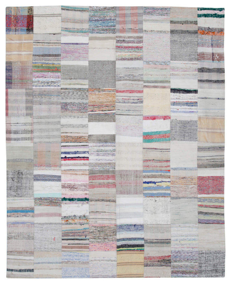 Rug N Carpet - Handmade Oriental 7' 11'' x 9' 10'' Rustic Patchwork Kilim Rug