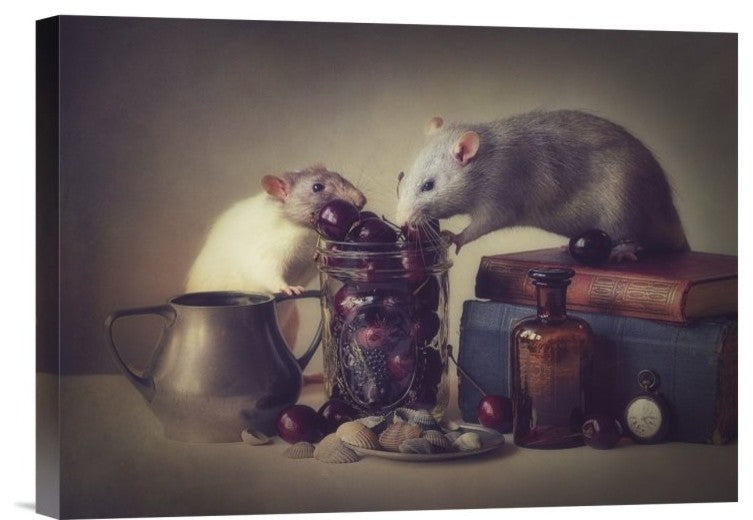 "Snoozy And Jimmy" Stretched Canvas Giclee by Ellen Van Deelen, 16"x12"