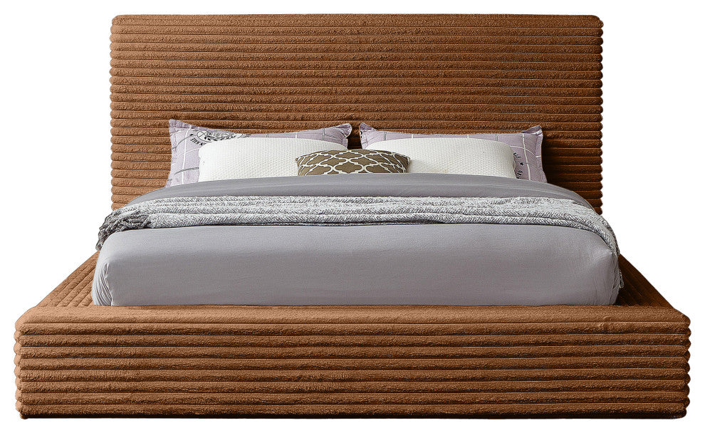 Dexter Upholstered Bed, Saddle, Queen, Corduroy Fabric