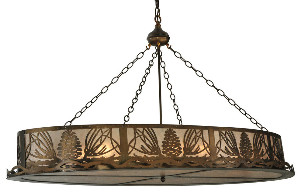 60 Long Mountain Pine Oblong Inverted Pendant