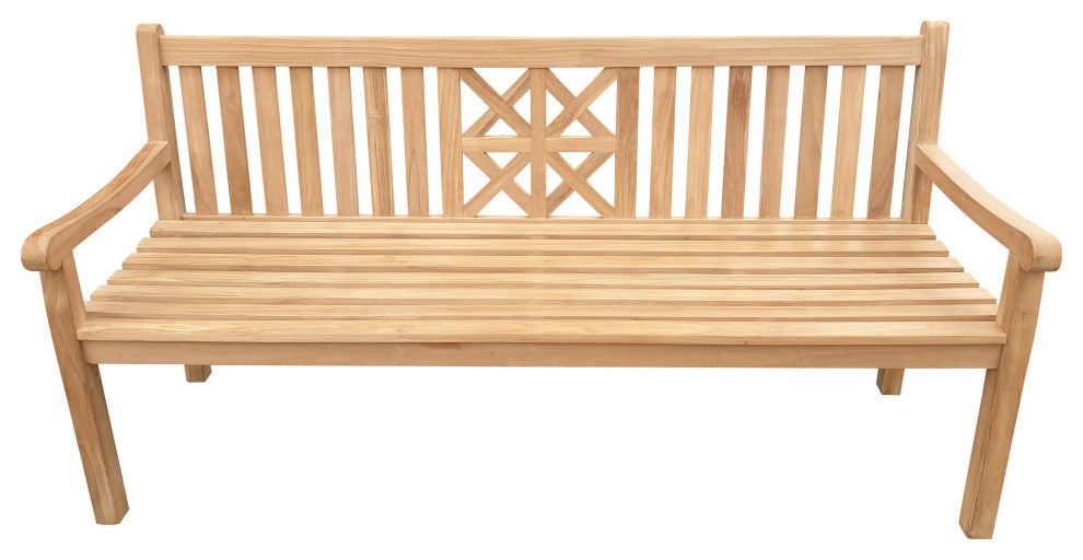 Teak Wood Arizona Outdoor Patio Bench, 6'