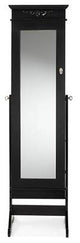 Wood Crown Molding Top Free Standing Full Length Cheval Mirror Jewelry Armoire
