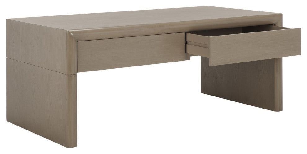 Safavieh Rune Coffee Table With Drawers, Sandy Grey