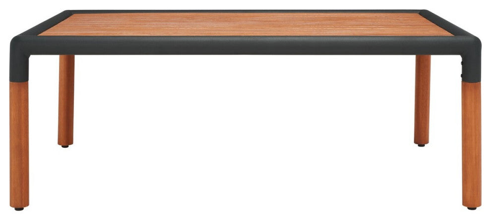 Safavieh Tommy Metal and Wood Patio Coffee Table Black/Natural