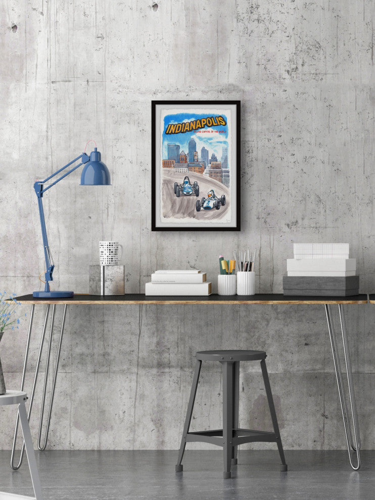 "Indianapolis Racing" Framed Painting Print, 20x30