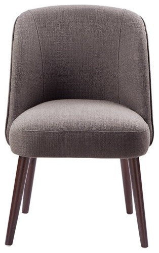 Madison Park Dining Chair Modern Bexley Rounded Back Padded Side Chair, Charcoal