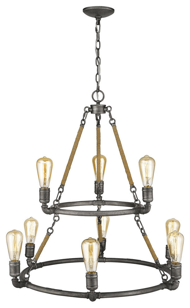 Grayson 9-Light Antique Gray Chandelier