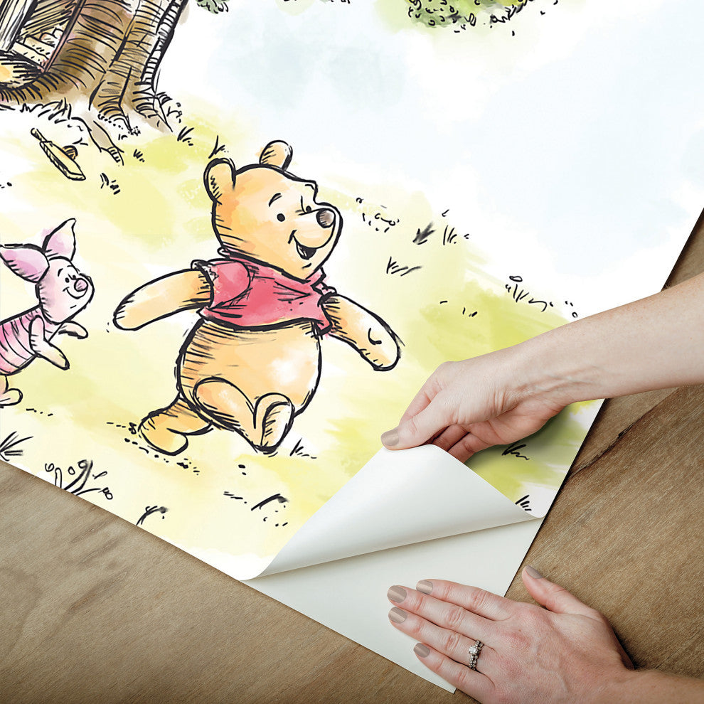 Disney's Winnie The Pooh Watercolor Peel & Stick Wallpaper Mural