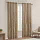 Madison Park Andora Embroidered Branches Faux Silk Window Panel, Blue, Tan, 95"