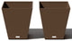 Nobleton Square Planter, Espresso, 18 Inch, 2 Pack