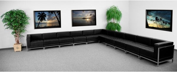 Hercules Imagination Series Black Leather Sectional Configuration, 11 Pieces